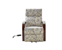 Hulala Home Bernard Upholstered Lift Assist Power Recliner Chair with Wood Arms