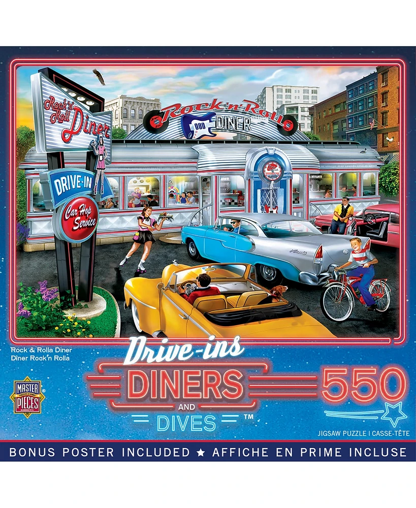 Masterpieces Drive-Ins, Diners & Dives - Rock & Rolla Diner 550 Piece Puzzle