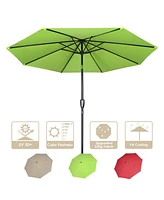 Yescom 9Ft UV50+ 3000PA Outdoor Table Patio Umbrella with Crank Tilt Aluminum Sunshade Deck Garden Yard Poolside Market