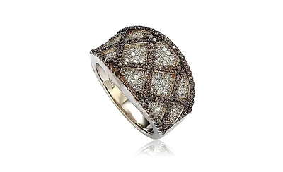 Suzy Levian New York Sterling Silver Cubic Zirconia Woven Ring