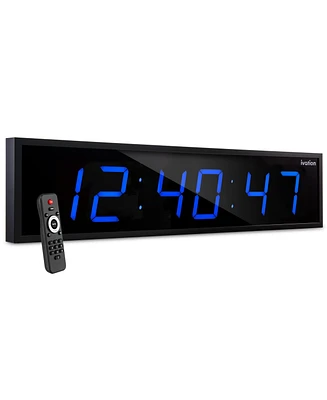 Ivation Large Digital Clock, 72" Led Wall Clock with Alarms, Timer & More
