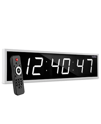 Ivation Large Digital Clock, 48" Led Wall Clock with Alarms, Timer & More