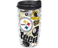 Tervis Tumbler Tervis Nfl Pittsburgh Steelers All Over Made in Usa Double Walled Insulated Tumbler Travel Cup Keeps Drinks Cold & Hot, 10oz Wavy, Clas