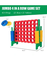 Slickblue Jumbo 4-to-Score Giant Game Set with 42 Rings and Quick-Release Slider