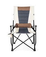 Gymax Camping Folding Chair w/ Cup Holder 330 Lbs Load Capacity for Picnic Camping