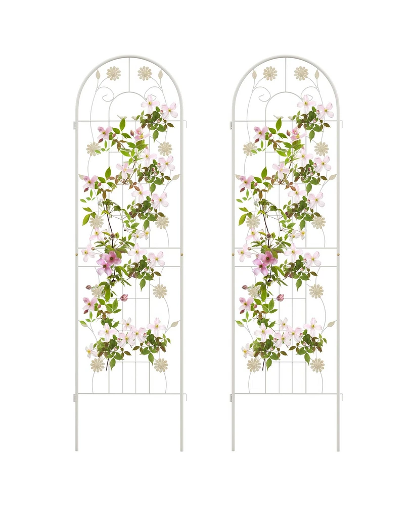 Slickblue 2 Pack 71 x 20 Inch Metal Garden Trellis Rustproof Plant Support for Climbing Plants