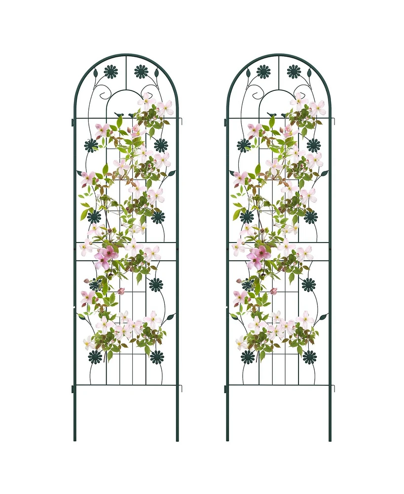 Slickblue 2 Pack 71 x 20 Inch Metal Garden Trellis Rustproof Plant Support for Climbing Plants