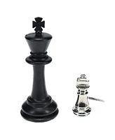 We Games Metal Chess Piece Keychain - Silver King