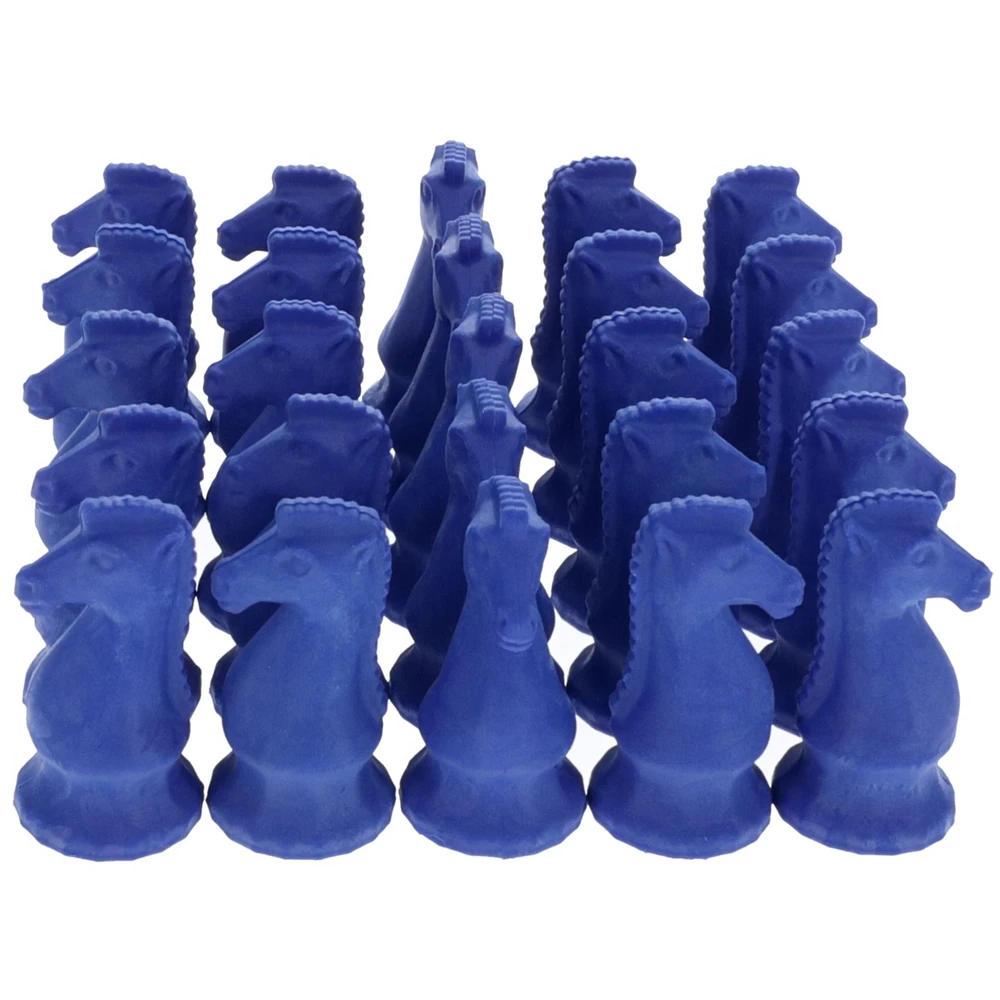 We Games Blue Knight Chess Erasers - Bulk Pack of 25