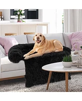 Slickblue Plush Calming Dog Couch Bed with Anti-Slip Bottom