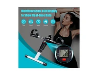 Slickblue Folding Under Desk Indoor Pedal Exercise Bike for Arms Legs