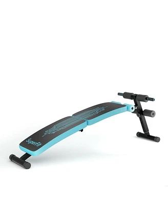 Slickblue Abdominal Twister Trainer with Adjustable Height Exercise Bench-Blue