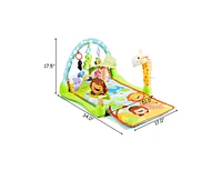 Slickblue Toddler 4-in-1 Baby Play Gym Mat with 3 Hanging Educational Toys