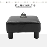 Streamdale Furniture Small Faux Leather Ottoman Footrest, Black