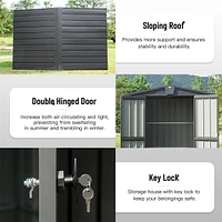 Metal Outdoor Storage Shed with Lockable Double Door