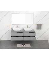 Streamdale Furniture Modern Oval White Vessel Bathroom Sink 24x14x5.5"