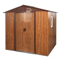 6FT X 6FT Outdoor Metal Storage Shed With Metal Floor Base, With Window