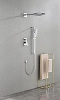 Wall Mounted Waterfall Rain Shower System With 3 Body Sprays & Handheld Shower