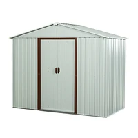 8FT X 4FT Outdoor Metal Storage Shed White Yx48
