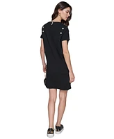 Karl Lagerfeld Paris Women's Embellished Heart T-Shirt Dress