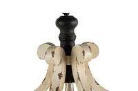 Distressed White Wood Chandelier for Living Room