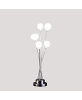 Streamdale Furniture 27.5" In 6-Light Acrylic Globe Aluminun Led Chrysanthe Silver Chrome Metal Table Lamp