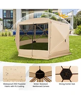 Costway 1.5 X 11.5 Ft 6-Sided Pop-up Screen House Tent With 2 Wind Panels for Camping