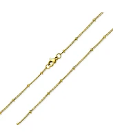 Bling Jewelry Thin Minimalist 1.5MM Yellow Gold Plated Stainless Steel Celestial Curb link with Tiny Stationary Ball Saturn Chain Necklace For Women 2