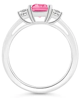 Mystic Topaz (2 ct. t.w.) & White (3/4 Emerald-Cut Statement Ring Sterling Silver (Also Pink Topaz)