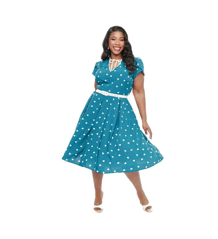 Unique Vintage Plus 1940s Dahlia Swing Dress