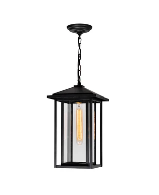 Cwi Lighting 17" Metal Crawford 1 Light Outdoor Hanging Light