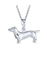 Bling Jewelry Bff Best Friend Dachshund Puppy Pet Hot Dog Pendant Necklace For Women For Sterling Silver 18 Inch