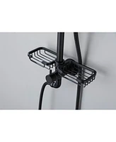 Matte Black Shower System: Rain Showerhead, Hand Shower, Slide Bar, Soap Dish