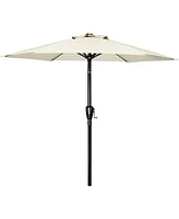 Streamdale Furniture 7.5' Patio Umbrella with Tilt/Crank, 6 Ribs for Outdoor Use