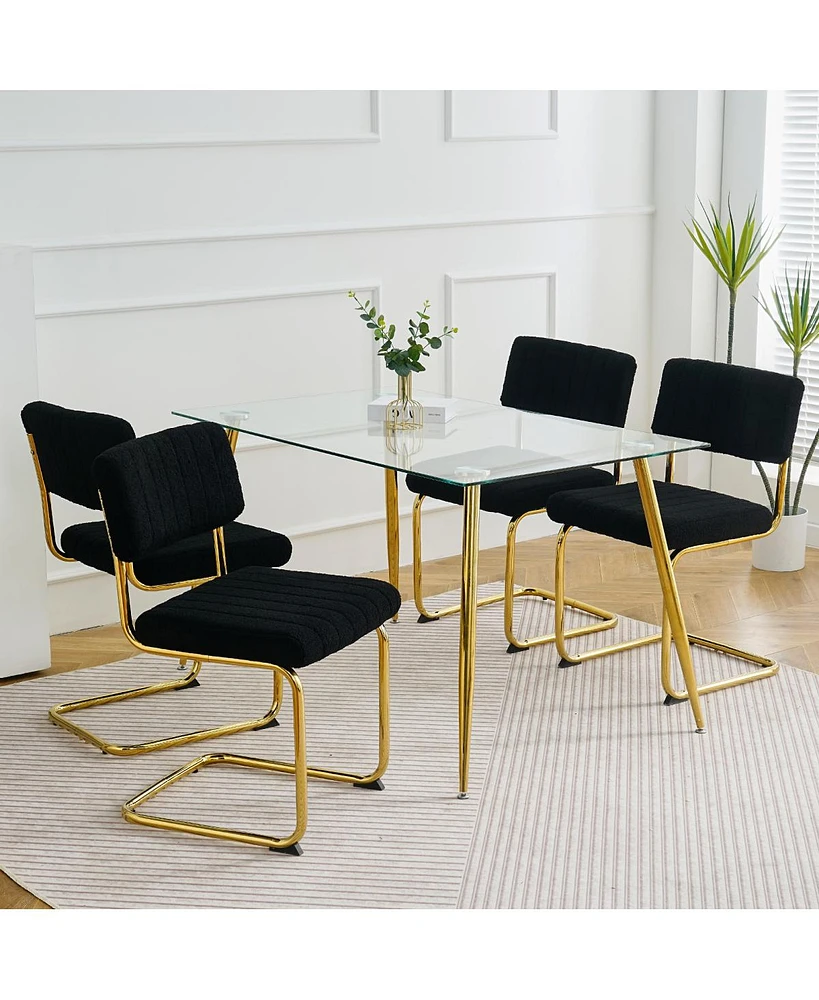 Simplie Fun Set of 4 Modern Black Dining Chairs