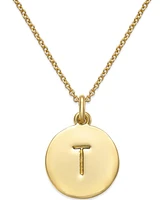 Kate Spade New York 12k Gold-Plated Initials Pendant Necklace, 17" + 3" Extender