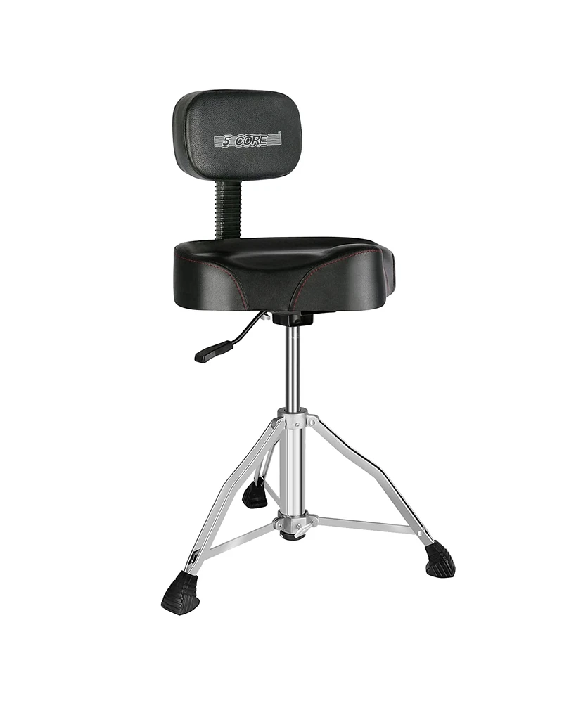 5 Core Drum Throne Padded Guitar Stool with Backrest Hydraulic Height Adjustable Music Chair For Adults And Kids w Anti Slip Rubber Feet