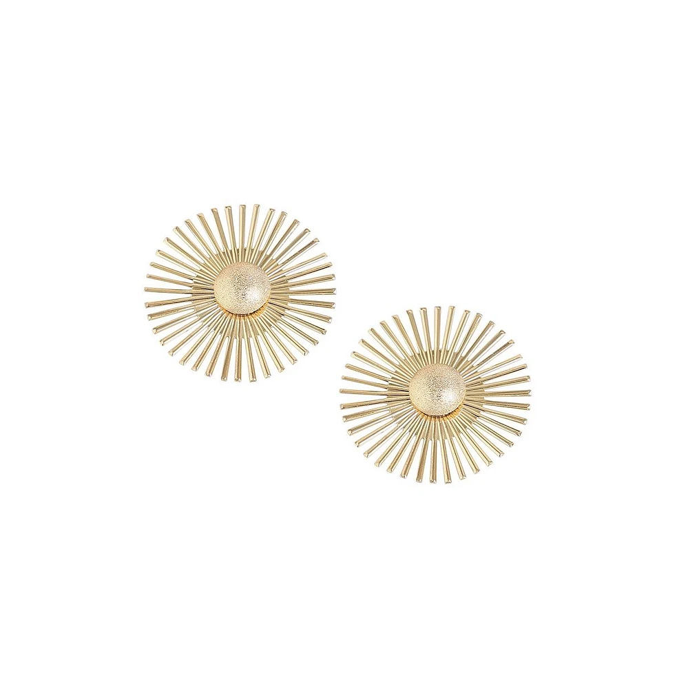 Sohi Women's Gold Sun Drop Earrings