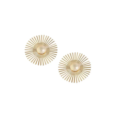 Sohi Women's Gold Sun Drop Earrings