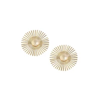 Sohi Women's Gold Sun Drop Earrings