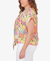 Ruby Rd. Plus Size Party Tie Front Top