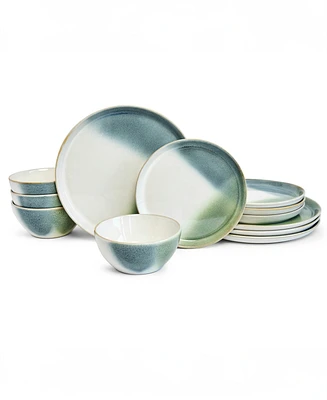 Sango Sittera Color Block Reactive 12 Pc. Dinnerware Set, Service for 4