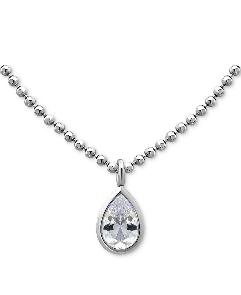 Giani Bernini Cubic Zirconia Pear Bezel Pendant Necklace 18k Gold-Plated Sterling Silver, 16" + 2" extender, Created for Macy's