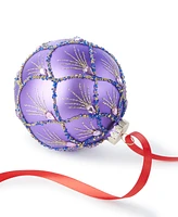 Holiday Lane Jewel Tones Purple Glass Ball Ornament, Created for Macy's