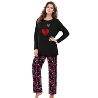 Dreams & Co. Women's Long Sleeve Knit Pj Set