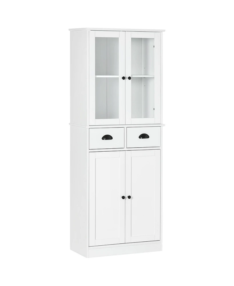 Homcom 61" Kitchen Pantry Cabinet with Storage, White