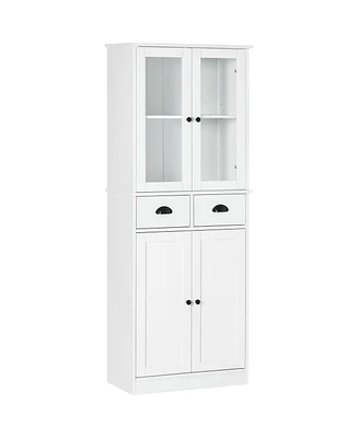 Homcom 61" Kitchen Pantry Cabinet with Storage, White