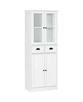 Homcom 61" Kitchen Pantry Cabinet with Storage, White