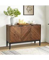 Baez Modern Storage Cabinet with Herringbone Patterns