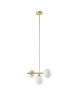 Streamdale Furniture Aurelia 3-Light Chandelier With Frosted Glass Globe Bulbs